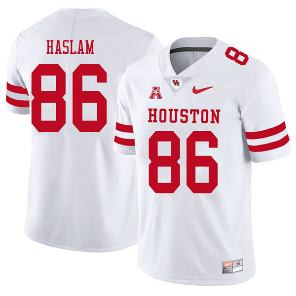 2018 Men #86 Payton Haslam Houston Cougars College Football Jerseys Sale-White